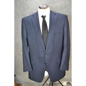 Ermenegildo Zegna Su Misura Jacket Mens 50R Navy Pinstripe Wool Blazer Luxury